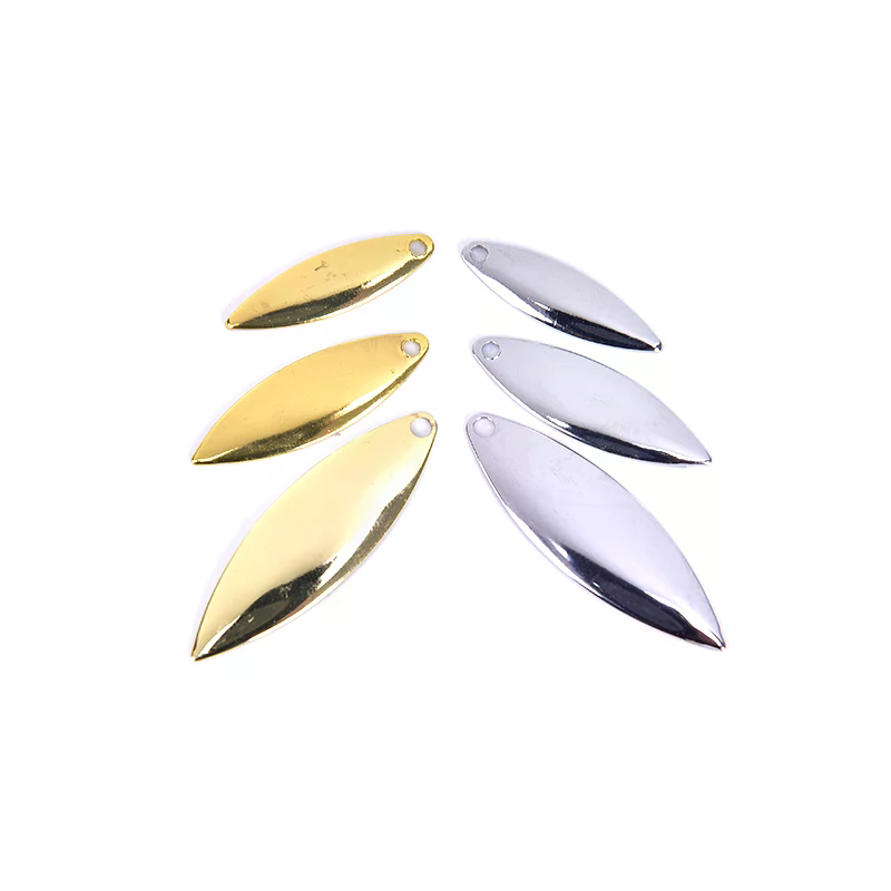 Fishing Lure Blade Bait - 50pcs Willow Spinner Blades Smooth Finish,