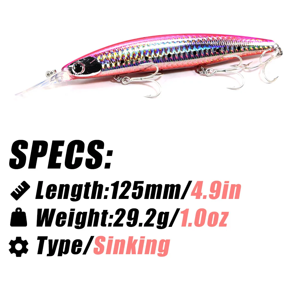 B&U 125mm Sinking Minnow Sea F - огляд і ціна Fishing Lure Jerkbait